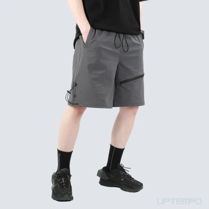 Silenstorm 21ss Versatile shorts grey drawstring waist stretching material techwear streetwear ninjawear 3 scaled