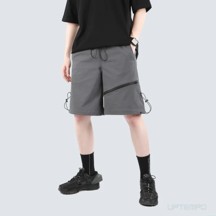 Silenstorm 21ss Versatile shorts grey drawstring waist stretching material techwear streetwear ninjawear scaled