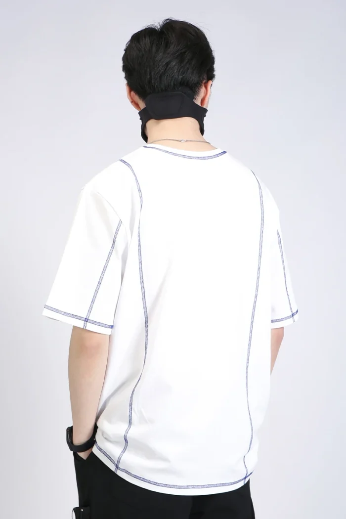 Silenstorm 21ss basic white cotton t shirt visible stitching streetwear 3