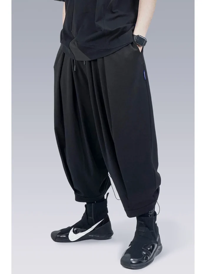 Silenstorm 22ss Wide leg samurai pants adjustable leg opening cotton drawcord waist techwear aestethic cyber monk 5