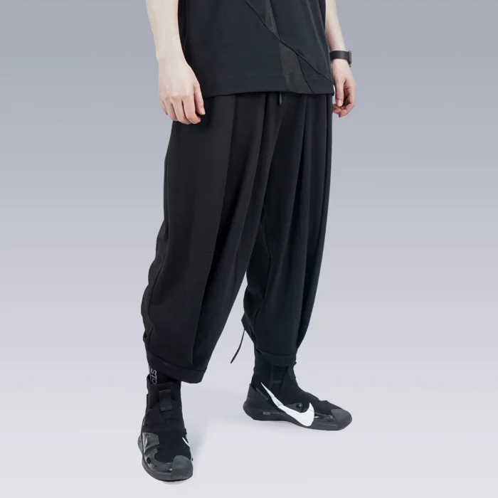 Silenstorm 22ss Wide leg samurai pants adjustable leg opening cotton drawcord waist techwear aestethic cyber monk