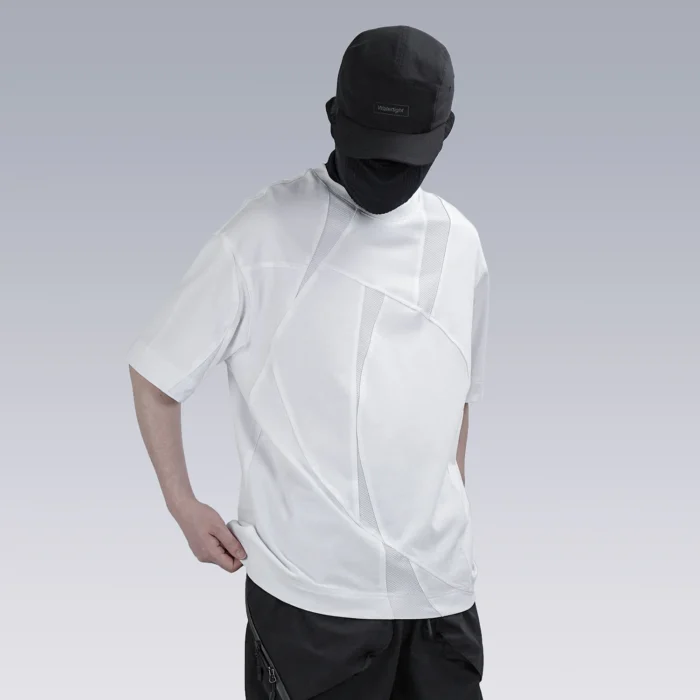 Silenstorm 22ss geo cut stitching t shirt splicing materials cotton techwear aesthetic tech ninja warcore 2