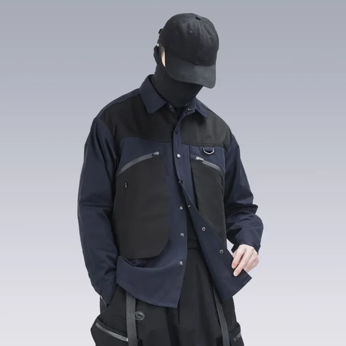 Silenstorm 22ss two colour long sleeve work shirt multiple pockets cotton techwear aesthetic streetwear warcore 2