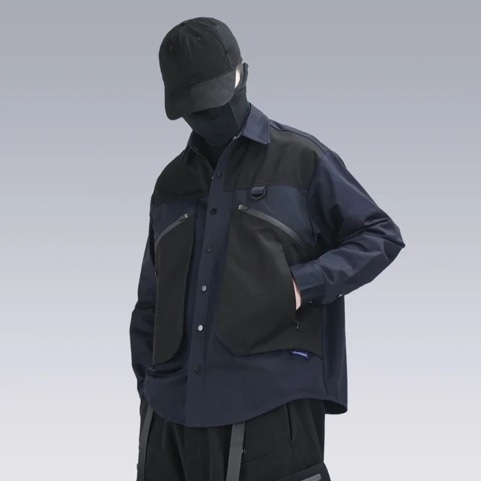 Silenstorm 22ss two colour long sleeve work shirt multiple pockets cotton techwear aesthetic streetwear warcore