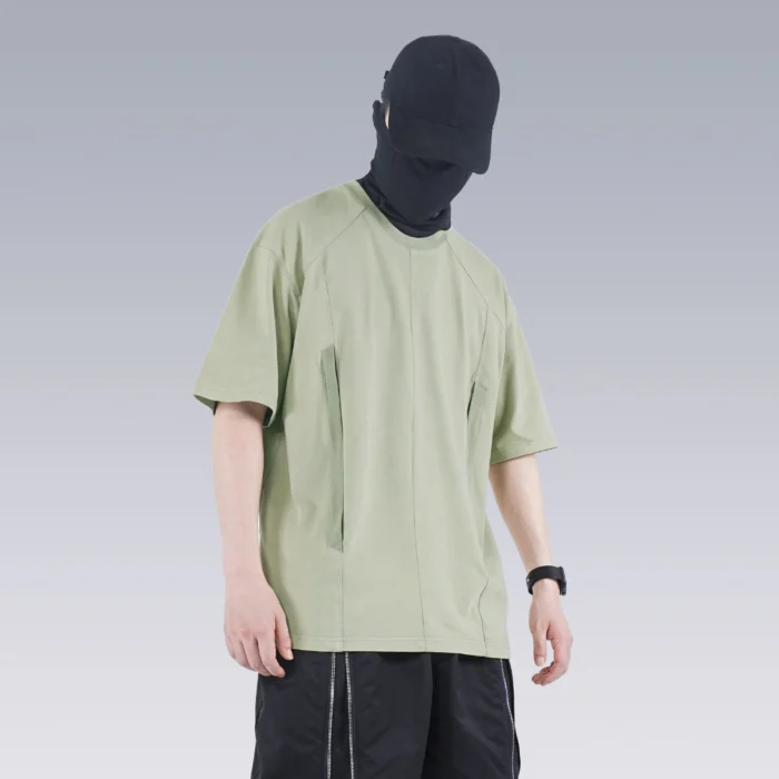 Silenstorm 22ss washed cotton spliced t shirt techwear aesthetic dystopian streetwear 2 scaled