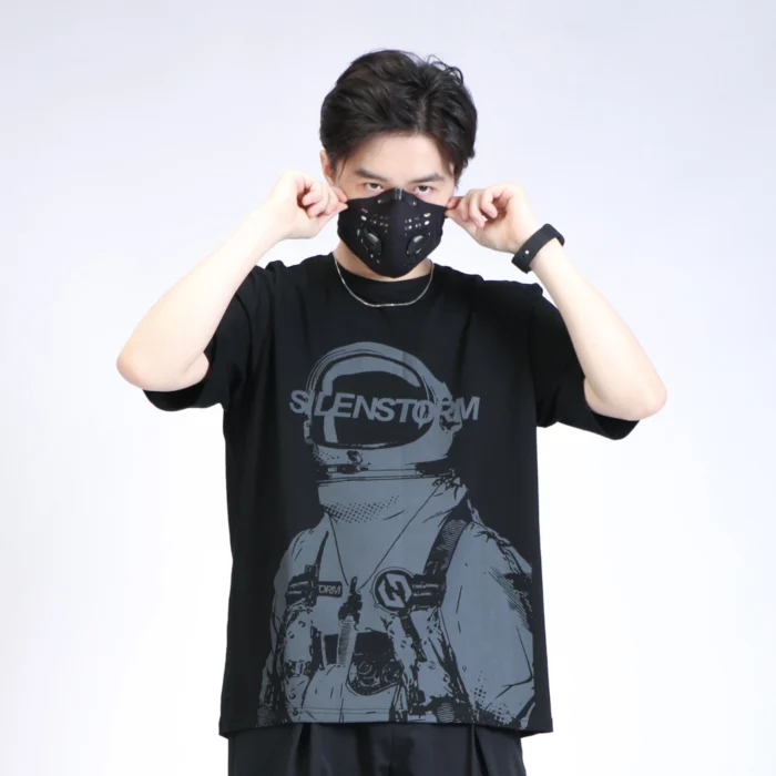 Silenstorm Austronaut print cotton t shirt techwear aesthetic streetwear 1