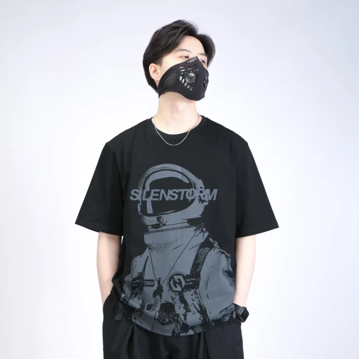 Silenstorm Austronaut print cotton t shirt techwear aesthetic streetwear scaled