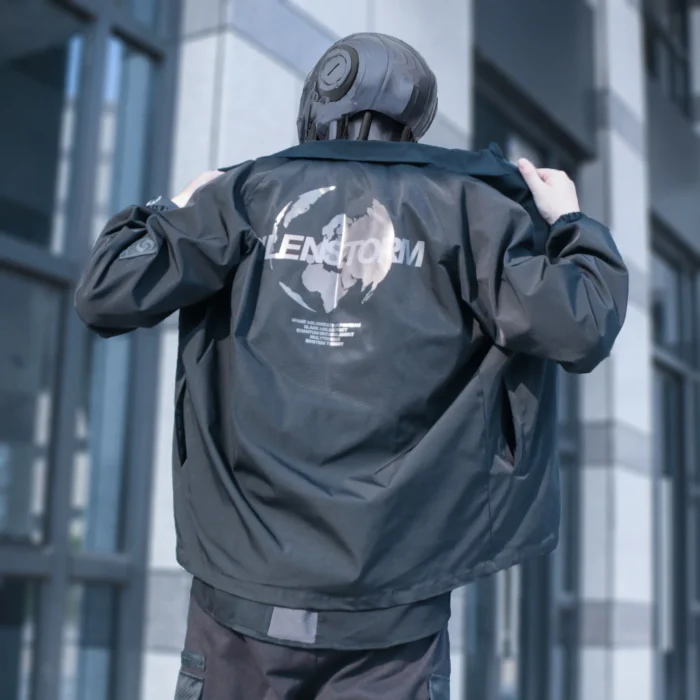 Silenstorm big logo waterproof light jacket windbreaker techwear ninjawear darkwear streetwear