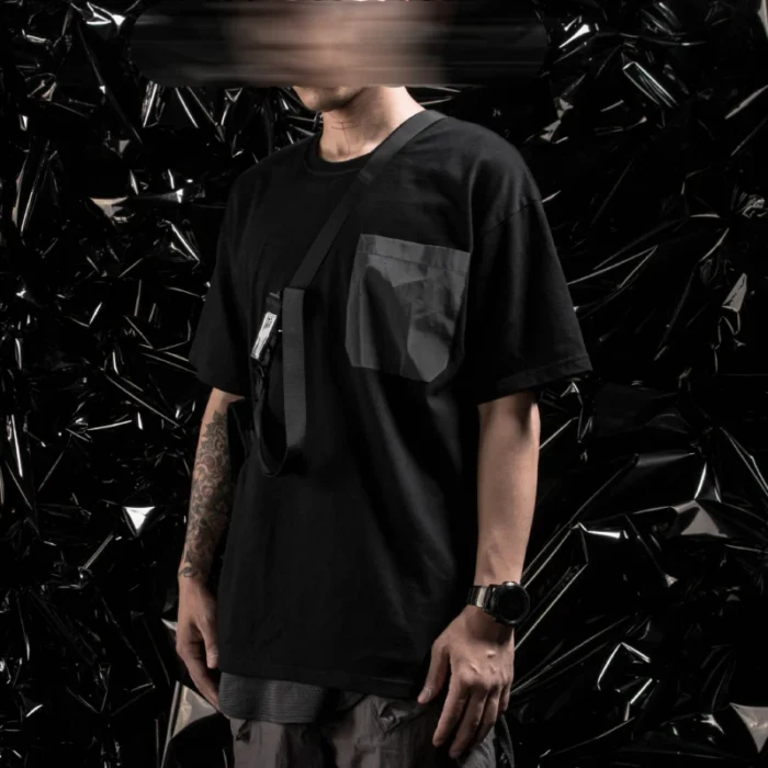 T shirt with reflective pocket pupil travel techwear ninjawear darkwear streetwear PT 1917 3