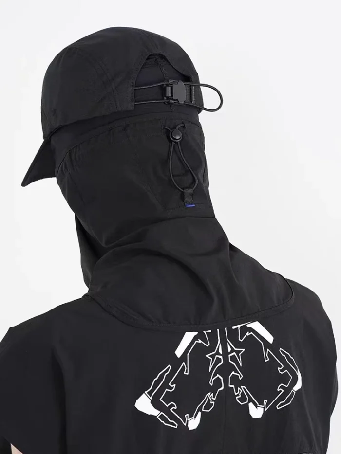 Whyworks 23ss Neck gaiter zippered light material dwr ninja mask adjustable on back techwear aesthetic gorpcore 2