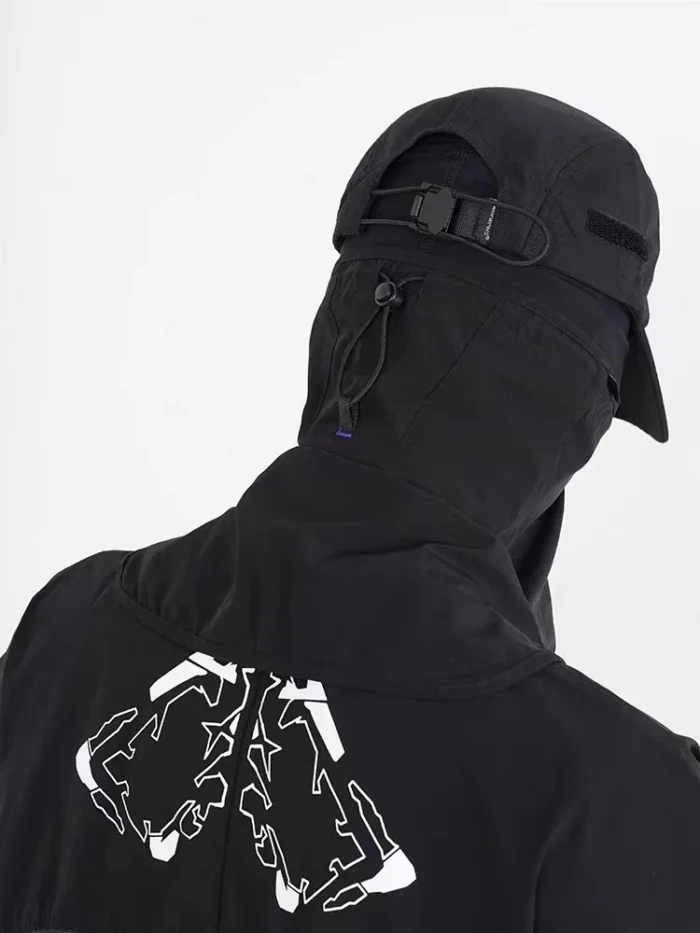 Whyworks 23ss Neck gaiter zippered light material dwr ninja mask adjustable on back techwear aesthetic gorpcore 3