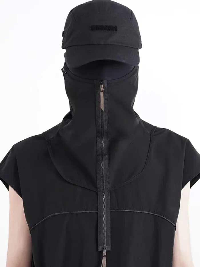 Whyworks 23ss Neck gaiter zippered light material dwr ninja mask adjustable on back techwear aesthetic gorpcore