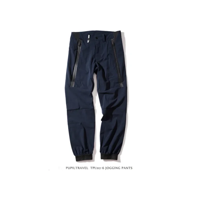 pupil travel jogging pants quick drying thin Navy blue techwear streetwear