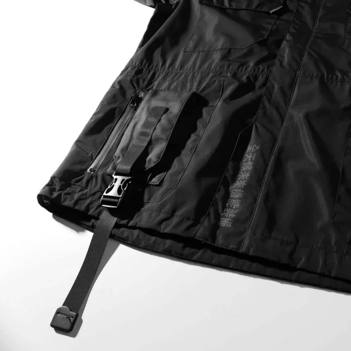 Jacket techwear with side and front pockets and straps darkwear ninja wear streetwear 4