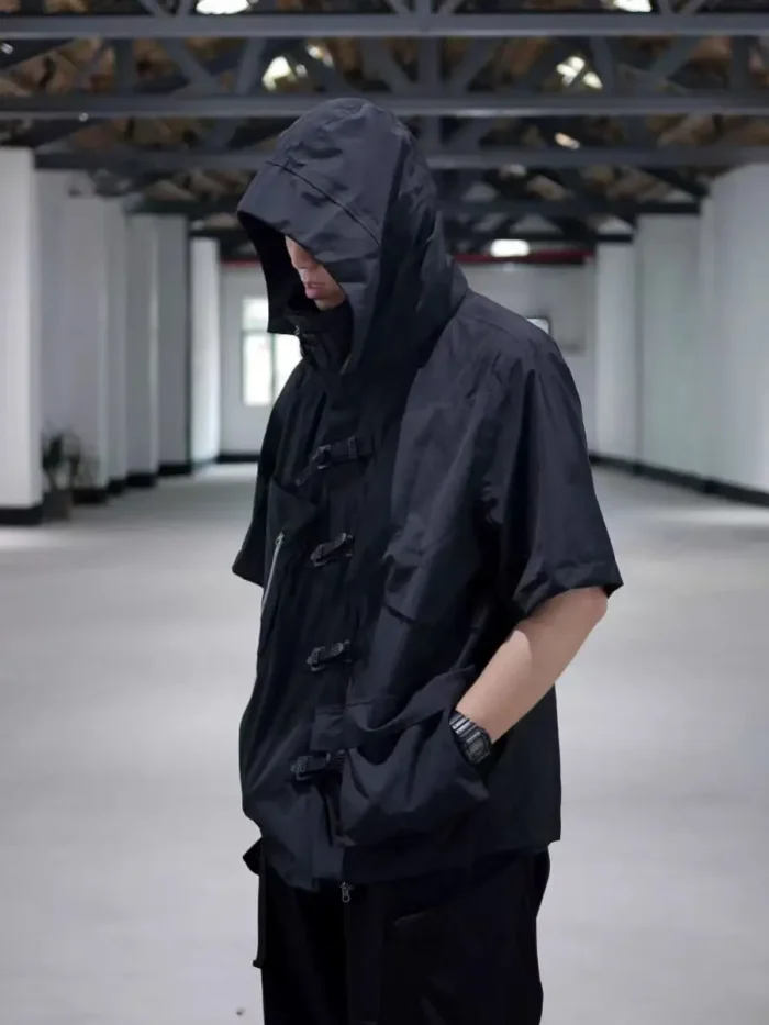 Lost mind Waterproof assault jacket separated sleeves stand collar multiple pockets techwear aesthetic 2