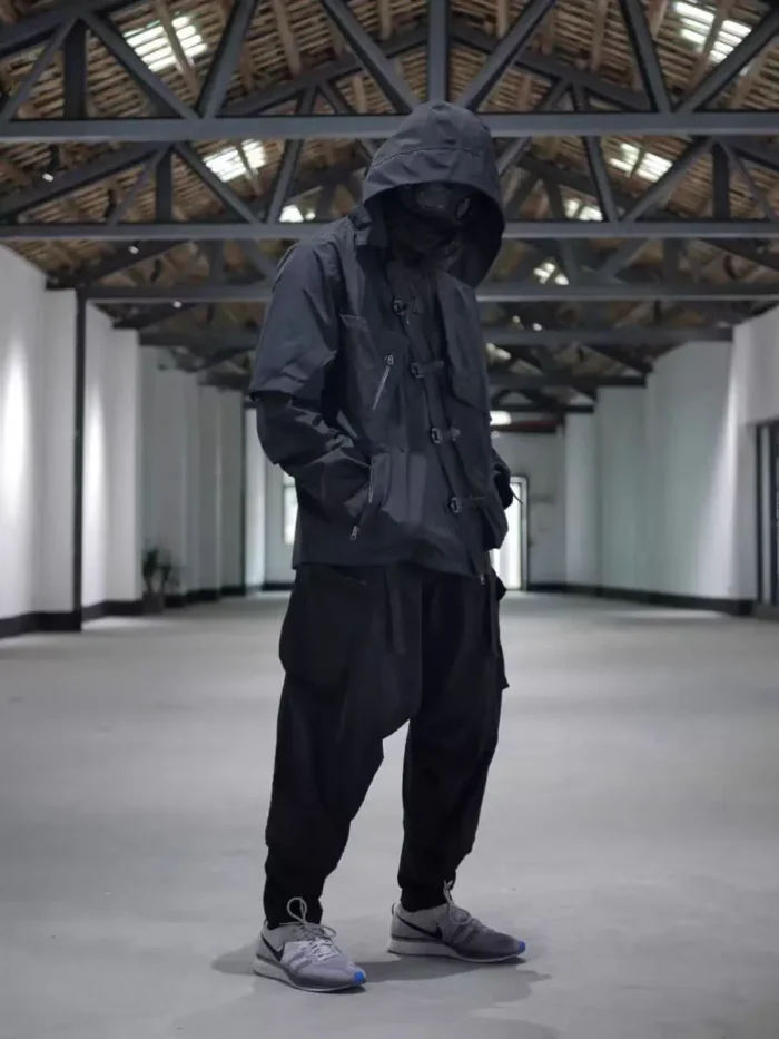 Lost mind Waterproof assault jacket separated sleeves stand collar multiple pockets techwear aesthetic