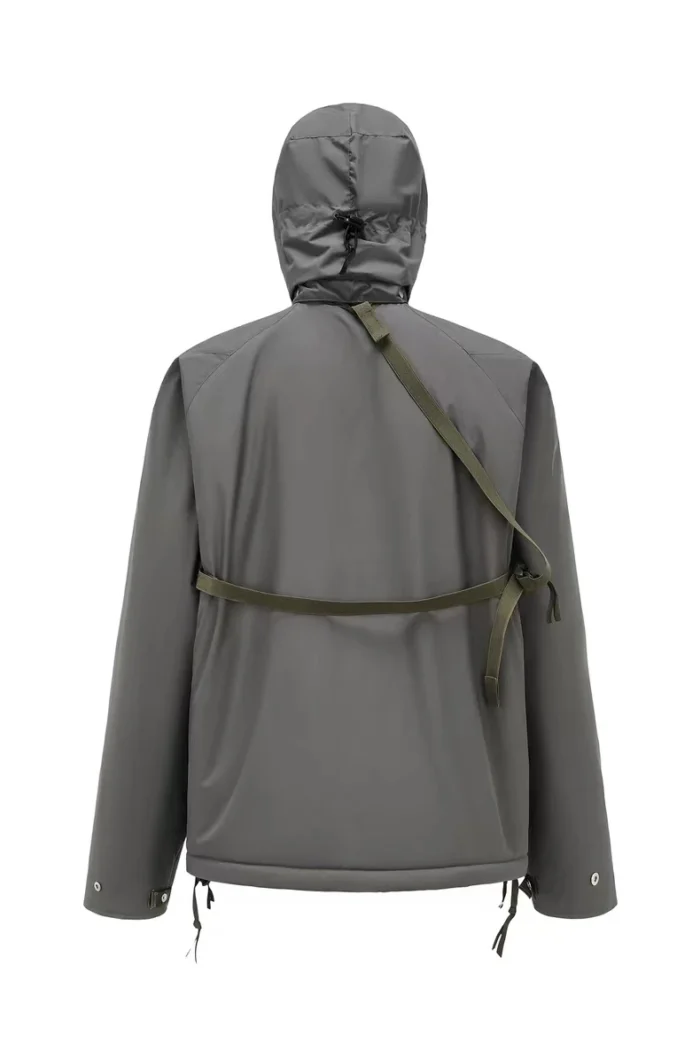 Ninja warning 24ss Removable hood jacket carrying sling dwr coating aux zip convertible collar techwear 4