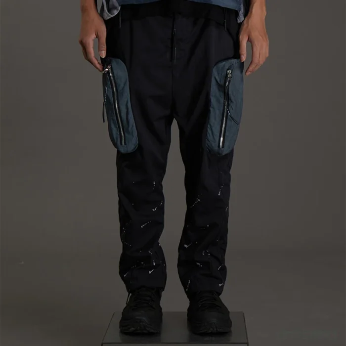 Pupil travel 21ss Ink splashing cargo pants 3d pockets zipper leg opening adjustment techwear punk dystopian