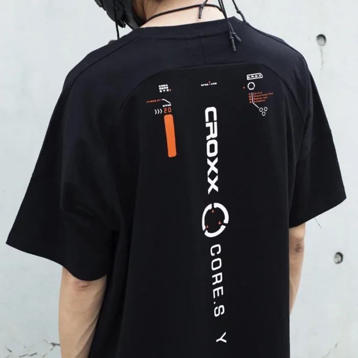 The croxx Men s cotton t shirt TCX18 21 loose techwear aesthetic streetwear ninjawear 8