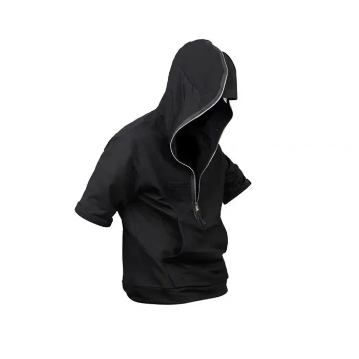 Corrosion equipment 24ss S12 BK Anonymous hooded short sleeved shirt multiple pockets excella zipper techwear dystopian 1