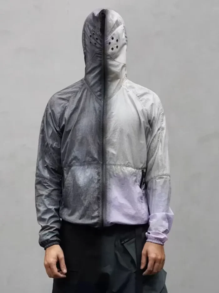 Nosucism 24ss Hand spray dyeing sunscreen jacket mask hood techwear gorpcore 3