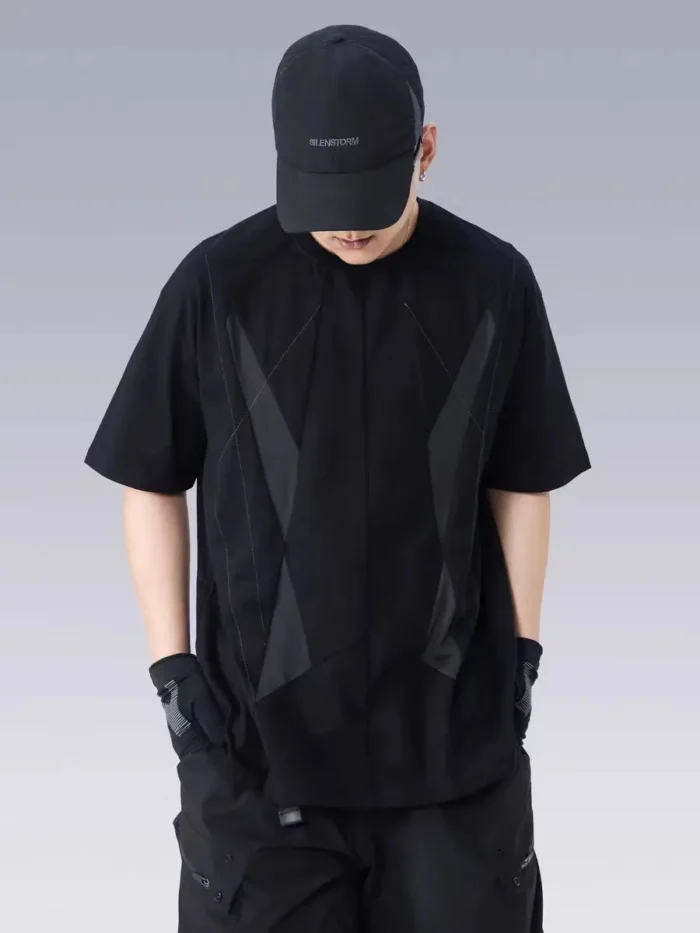 Silenstorm 24ss Sliced split t shirt vent mesh cotton material techwear aesthetic casual 5