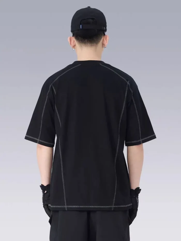 Silenstorm 24ss contrast stitching t shirt ankle chest pocket cotton material minimalist casual aesthetic 3