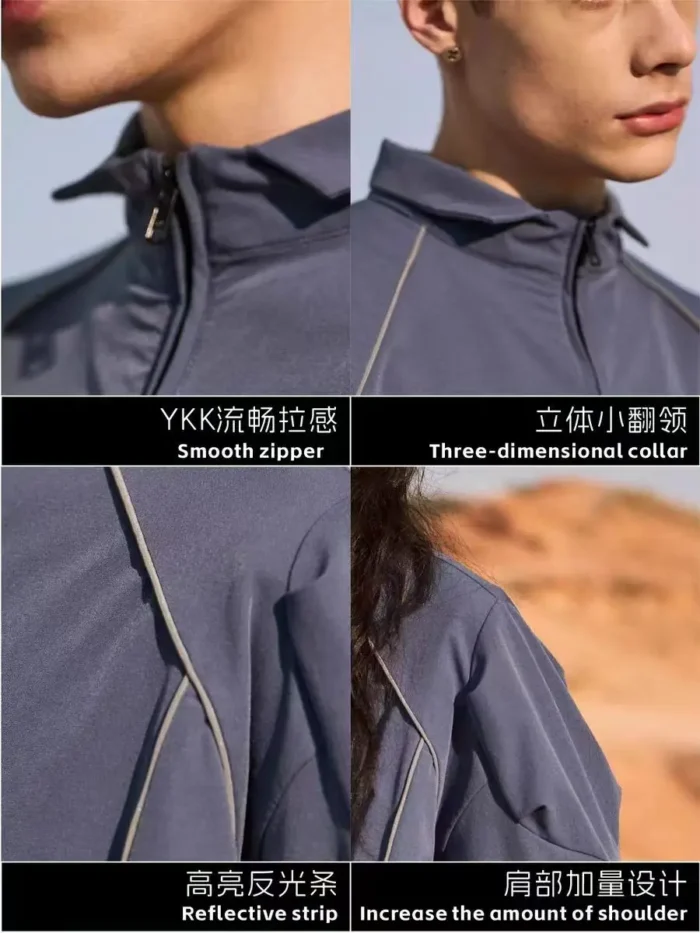 Subtraction of 24ss Reflective stripes longsleeve quick dry nylon spandex material gorpcore urban outdoor 3