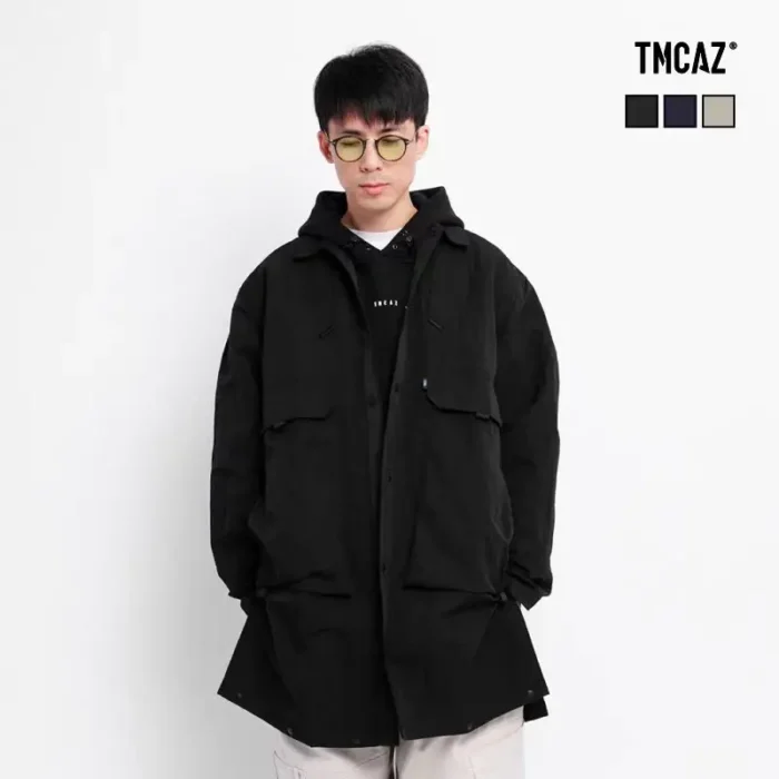 TMCAZ Functional Mountain Parka Multi pocket deformable silhouette long windbreaker jacket nylon material techwear gorpcore