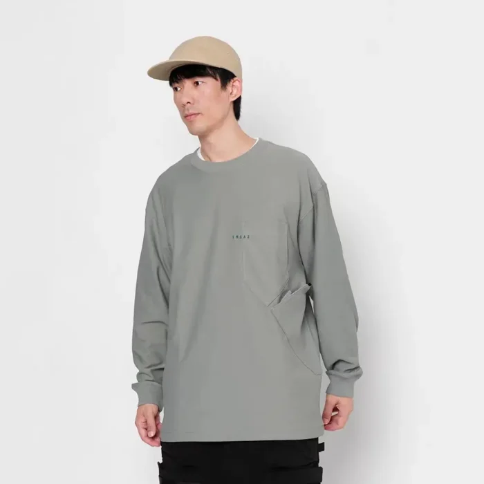 TMCAZ LS Pocket longsleeve tee double layer functional patch pocket cotton material urban outdoor gorpcore aesthetic 1