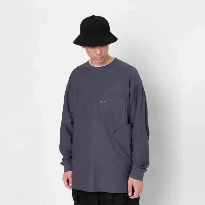 TMCAZ LS Pocket longsleeve tee double layer functional patch pocket cotton material urban outdoor gorpcore aesthetic 2