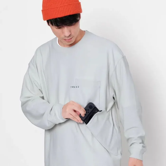 TMCAZ LS Pocket longsleeve tee double layer functional patch pocket cotton material urban outdoor gorpcore aesthetic 3