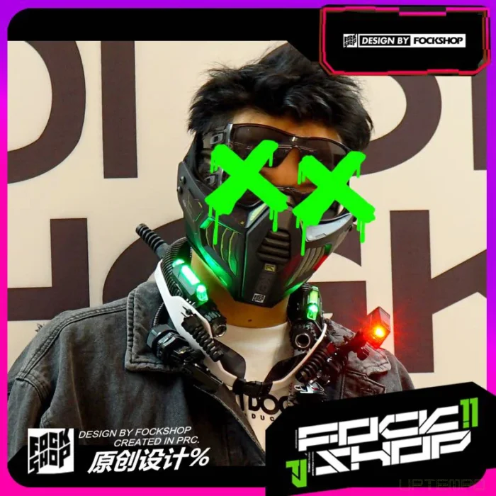 Fockshop 2023 Half mask cyber mask elastic head strapping techwear dystopian accessories 1