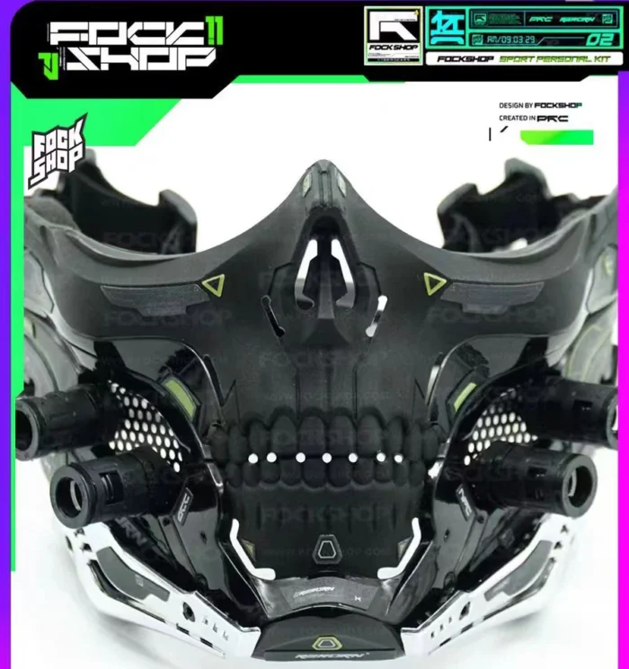 Fockshop 24ss Skull half mask cyber creative prop mask techwear accessories dystopian 3