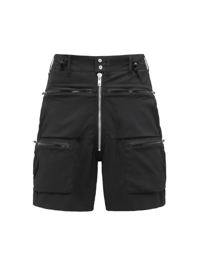 Ninja warning 24ss Cargo shorts horizontal top front pockets dwr coating material elastic draword waistband techwear