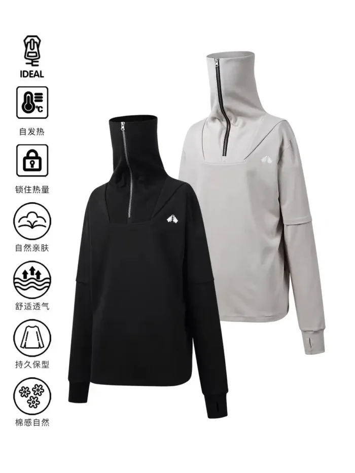 Whyworks 24aw High collar deconstructed longsleeve fingerholed cotton poly material techwear aesthetic