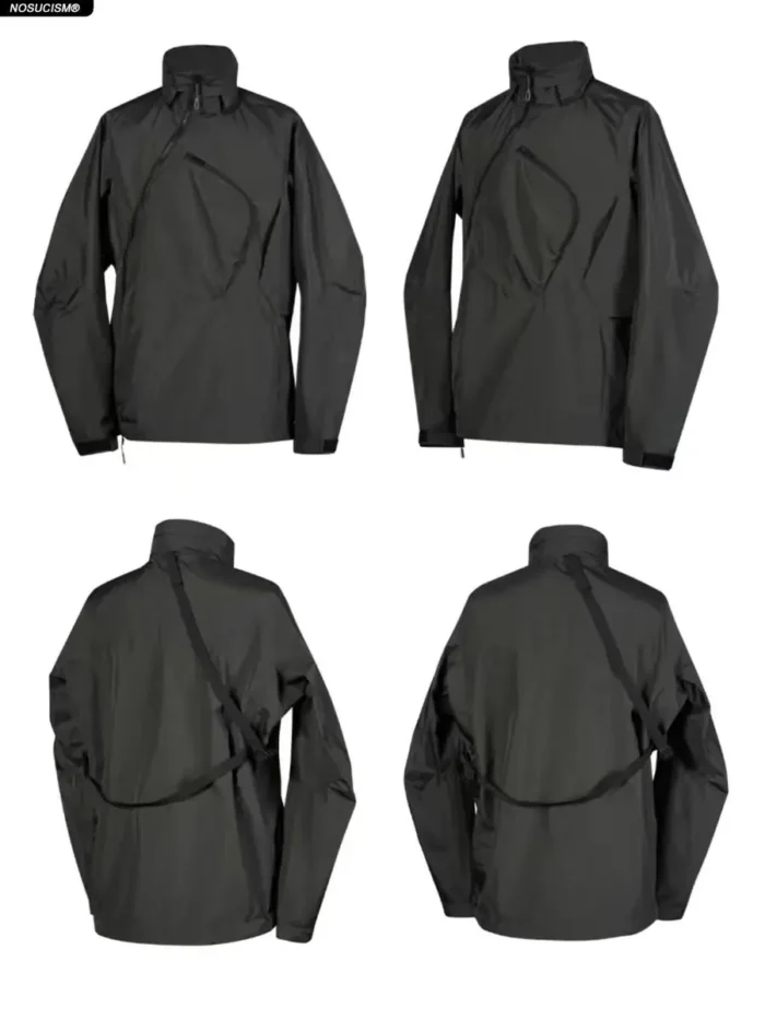 Nosucism 24aw Incline zipper multipocket jacket 2 0v foldable hood carrying sling techwear 3