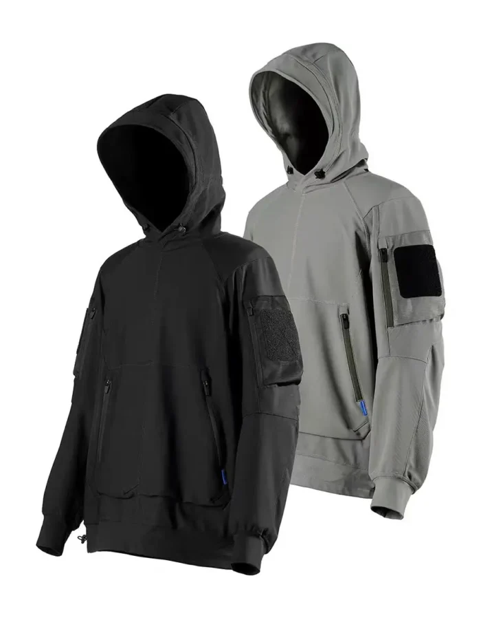 Reindee lusion 24aw graphene thermal storage dwr pullover hoodie armpocket with patch pad techwear gorpcore