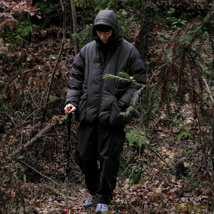 Halcyon 22AW Mountain outdoor color matching structure hooded down jacket winter 90 white duck down gorpcore 1