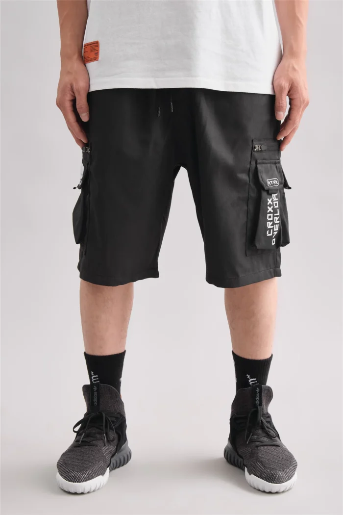 The croxx cargo shorts on drawstring multiple pockets techwear aesthetic streetwear punk