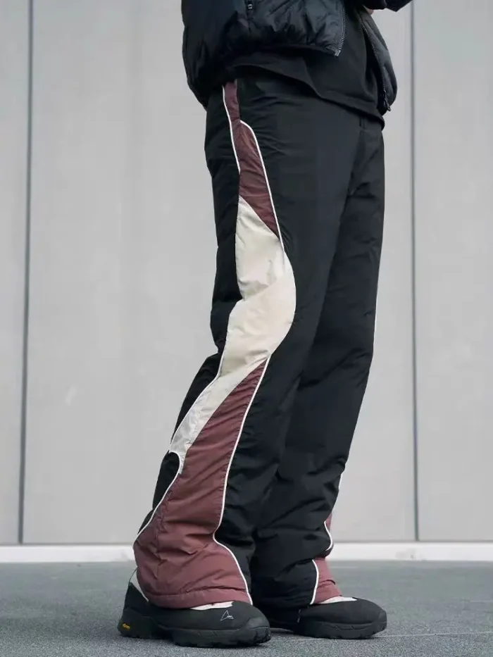 Enshadower 24aw Irregular structure color stitching lightweight down pants for winter techwear gorpcore aesthetic 2