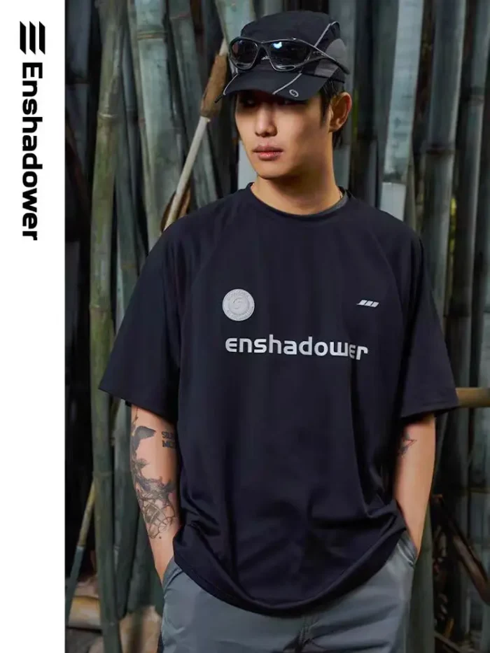 Enshadower Coolmax material quick drying t shirt logo techwear aesthetic gorpcore